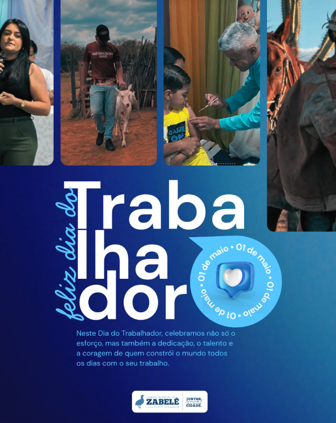 Neste Dia do Trabalhador, a Câmara Municipal reafirma seu compromisso com todos aqueles que constroem, diariamente, o desenvolvimento da nossa cidade com esforço, dignidade e dedicação.